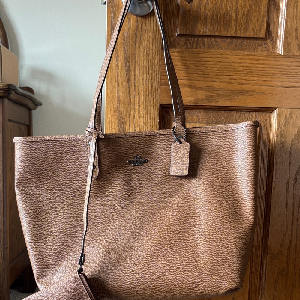 Coach Tan Leather Tote Bag